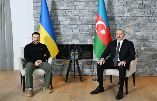 Ukrainian President Volodymyr Zelenskyy  and Ilham Aliyev, President of the Republic of Azerbaijan