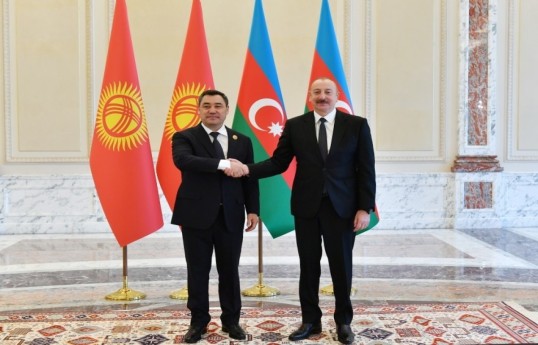 President of the Kyrgyz Republic Sadyr Japarov  and Ilham Aliyev, President of the Republic of Azerbaijan