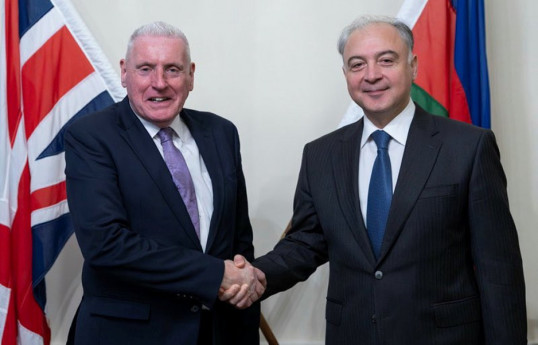 Lord Vernon Coaker, Minister of State for Defence of the United Kingdom of Great Britain and Northern Ireland, Khalid Ahadov, Assistant to the President of Azerbaijan for Socio-Economic Affairs