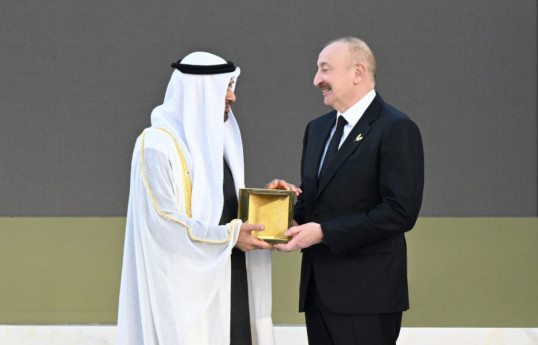 Mohammed bin Zayed Al Nahyan, President of the UAE, Ilham Aliyev, President of the Republic of Azerbaijan