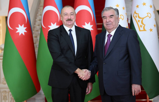 President of the Republic of Azerbaijan Ilham Aliyev and President of the Republic of Tajikistan Emomali Rahmon