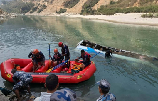 Over 10 dead as bus plunges into Tamakoshi River in Ramechhap