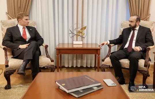 U.S. Under Secretary of State for Economic Affairs Jacob Helberg and Ararat Mirzoyan, Armenian FM