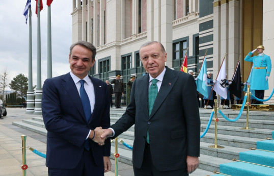 Greek Prime Minister Kyriakos Mitsotakis, Turkish President Recep Tayyip Erdoğan
