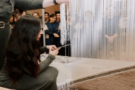 Cutting ceremony held for circular hand-woven carpet created by "Azerkhalcha" for Shusha Mosque