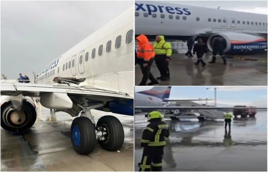 Plane preparing to take off in Antalya lost a wheel - VIDEO 