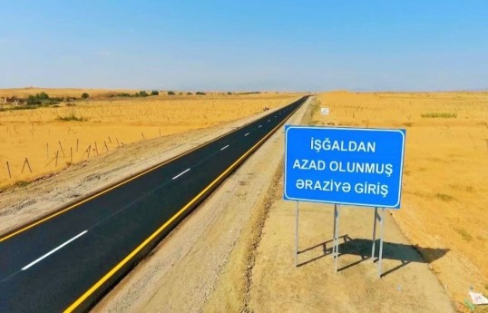 Azerbaijan restored over 571 km of roads in liberated territories last year