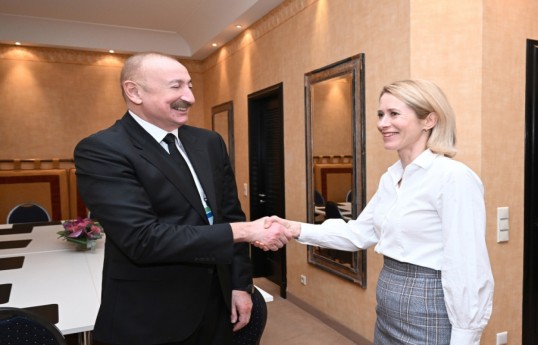 President of the Republic of Azerbaijan Ilham Aliyev and Vice-President of the European Commission Kaja Kallas