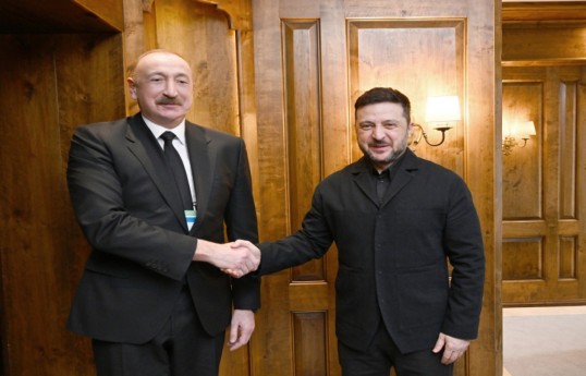 President of the Republic of Azerbaijan Ilham Aliyev and President of Ukraine Volodymyr Zelenskyy