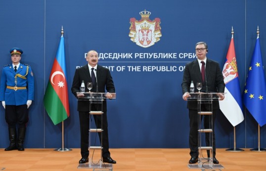 President of Azerbaijan Ilham Aliyev and President of Serbia Aleksandar Vučić delivered press statements-UPDATED 