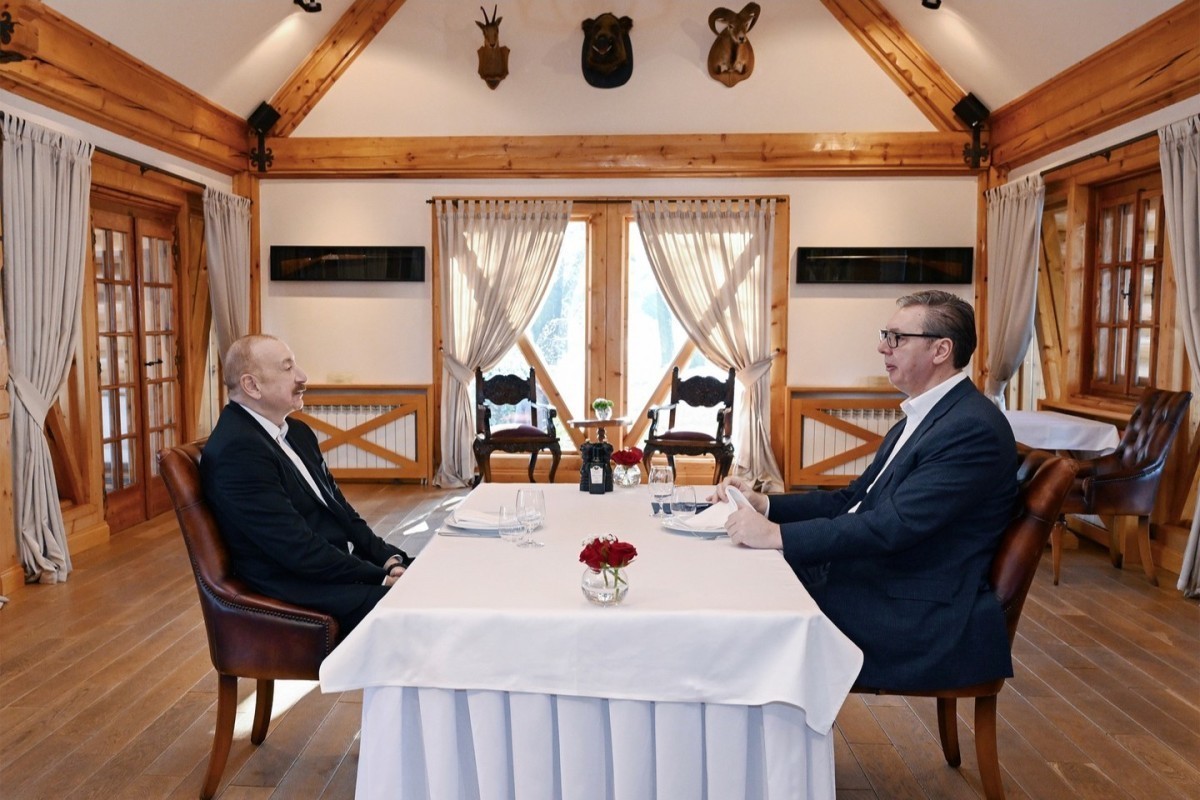 President Ilham Aliyev and President of the Republic of Serbia Aleksandar Vučić