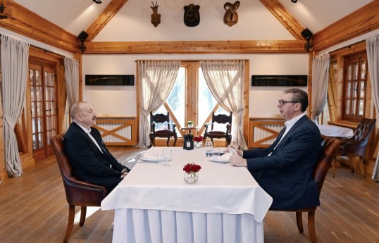 President Ilham Aliyev and President of the Republic of Serbia Aleksandar Vučić