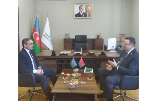 Rector Shahin Bayramov and Belarusian Ambassador Dmitry Pinevich
