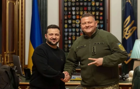 President of Ukraine Volodymyr Zelenskyy, Ukraine’s Ambassador to the United Kingdom and former Commander-in-Chief of the Ukrainian Armed Forces Valerii Zaluzhnyi