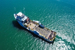 El Salvador Navy displays seized cocaine aboard intercepted vessel, in La Union