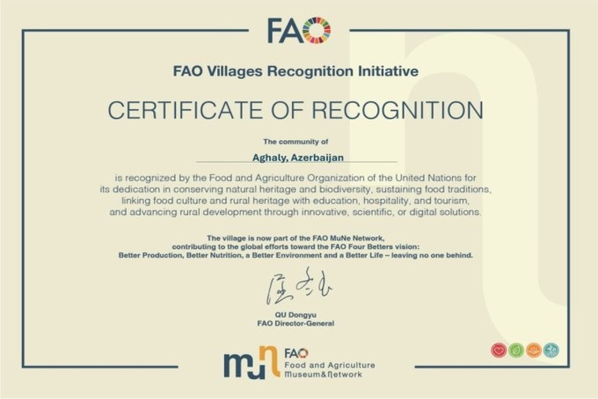Zangilan’s Aghaly village included in UN FAO “Model Villages Network”