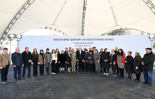 President Ilham Aliyev inspected reconstruction progress in Khojavend town, met with town and village residents-UPDATED 