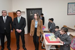 Leyla Aliyeva and Alena Aliyeva visit boarding school and STEAM Center in Guba -PHOTO 
