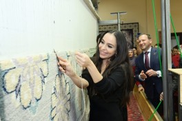 Leyla Aliyeva attends cutting ceremony of new carpets prepared for Shusha mosque