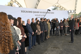 President Ilham Aliyev inspected reconstruction progress in Khojavend town, met with town and village residents-UPDATED 