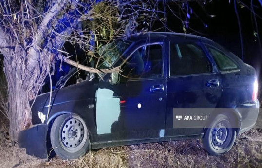 Passenger car crashed into a tree in Goranboy district, killing 2 people, including a minor, and injuring 2 others