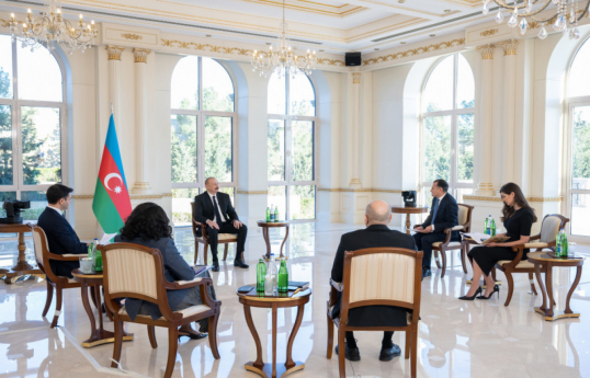 President of Azerbaijan Ilham Aliyev was interviewed by local TV channels-UPDATED-1 -VIDEO 