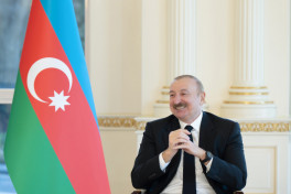 President of Azerbaijan Ilham Aliyev was interviewed by local TV channels