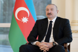 President of Azerbaijan Ilham Aliyev was interviewed by local TV channels
