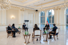 President of Azerbaijan Ilham Aliyev was interviewed by local TV channels