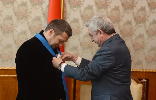 Russian journalist Vladimir Solovyov, former Armenian President Serzh Sargsyan