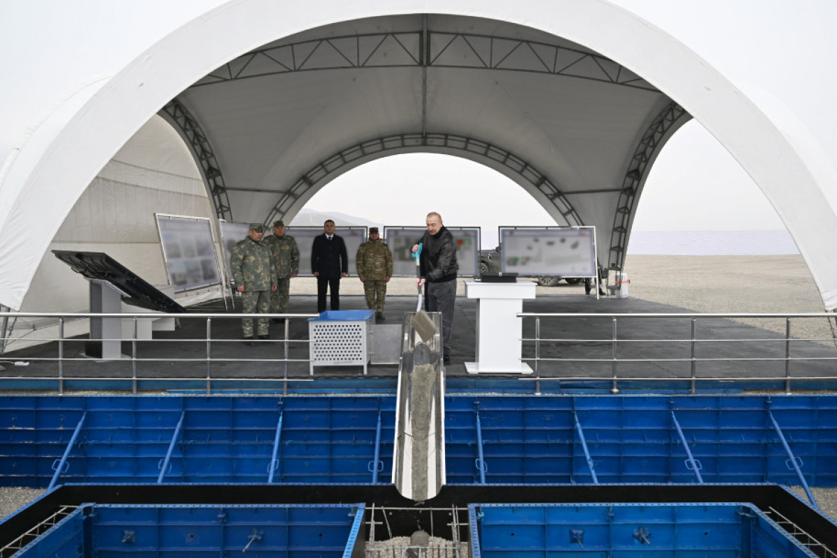 President Ilham Aliyev lays foundation of special operations center in Aghdara district