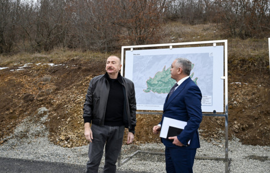 President Ilham Aliyev inspected reconstruction progress in Heyvali village, Aghdara district -UPDATED 