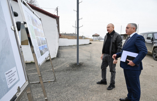 President Ilham Aliyev inspected reconstruction progress in Childiran village, Aghdara district -UPDATED 