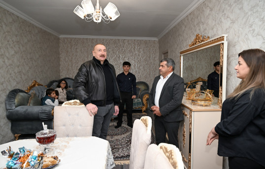 President Ilham Aliyev inspected reconstruction progress in Ashaghi Oratagh village of Aghdara district -UPDATED 
