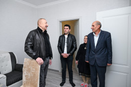 President Ilham Aliyev inspected reconstruction progress in Childiran village, Aghdara district -UPDATED 