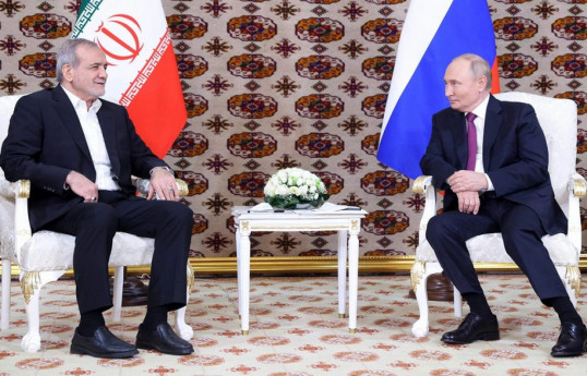Masoud Pezeshkian, Iranian President and Vladimir Putin, Russian President
