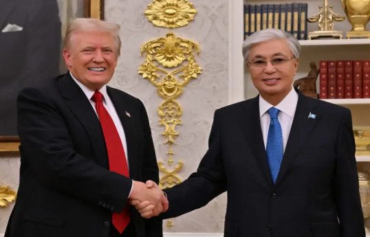 US President Donald Trump, Kazakh President Kassym-Jomart Tokayev
