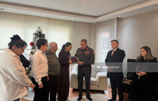 Azerbaijani military attaché visits family of soldier martyred in plane crash