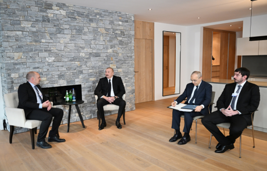 President Ilham Aliyev met with Group Senior Vice President for Marketing, Communications, Sustainability, and Public Affairs at Vestas Wind Systems in Davos