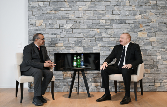 President Ilham Aliyev met with Director-General of the World Health Organization in Davos
