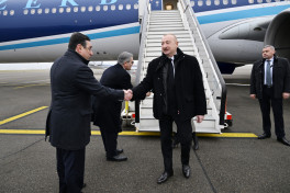 President Ilham Aliyev arrived in Switzerland to attend World Economic Forum annual meeting
