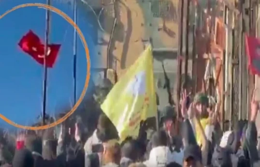 Turkish flag lowered at Mardin border during protest, investigation launched