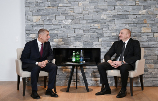 President Ilham Aliyev met with Prime Minister of the Czech Republic in Davos