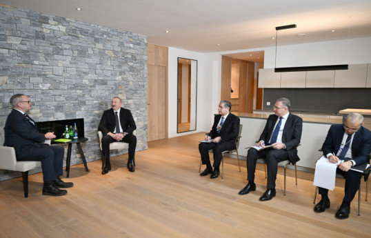 President Ilham Aliyev met with President of Dell Technologies for Europe, Middle East and Africa in Davos