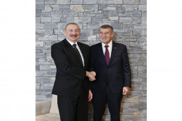 President Ilham Aliyev met with Prime Minister of the Czech Republic in Davos