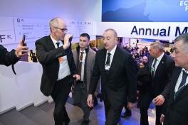President Ilham Aliyev participated in panel session as part of World Economic Forum