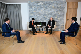 President Ilham Aliyev met with European Commissioner for Enlargement Marta Kos in Davos
