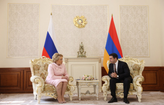 Chairwoman of Russia’s Federation Council Valentina Matviyenko, and Armenian Parliament Speaker Alen Simonyan