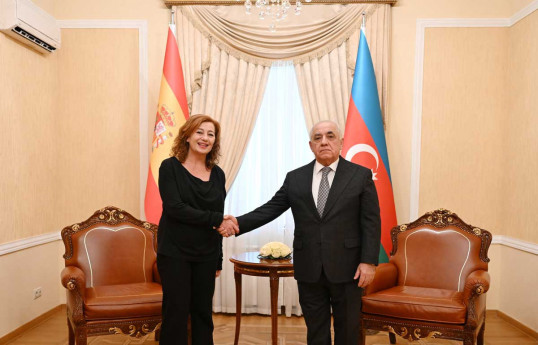 Francina Armengol, Speaker of Spain’s Congress of Deputies, and Azerbaijan’s Prime Minister Ali Asadov
