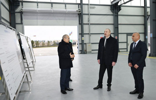 President Ilham Aliyev attended opening of mirror sheet production plant in Sumgayit Industrial Park